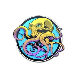 印花 | 骷髅章鱼(落日海洋)