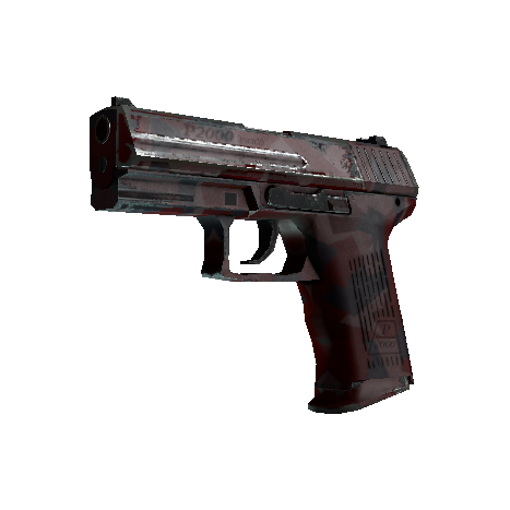 P2000(StatTrak™) | 红色碎片迷彩 (破损不堪)